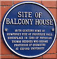 Site of Balcony House blue plaque, Shifnal