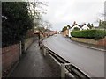 Metal barrier between pavement and road, Park Street, Shifnal