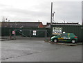 Lock Stock Self Storage entrance gates and van, Shrewsbury