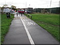 Southern end of a cycle path from Greenfields Gardens, Shrewsbury