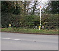 SJ7510 : Gas pipeline marker post north of Shifnal by Jaggery