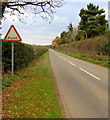 Warning sign - flood, near Shifnal