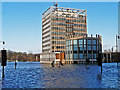 Carlisle Civic Centre amid floodwater