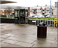 Two BT phoneboxes at the northern edge of Cwmbran Shopping Centre