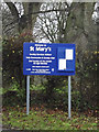 TL3758 : St.Mary's Church sign by Geographer