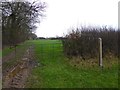 Footpath turns south at field corner