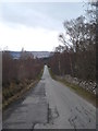 The B846 approaching Tummel Bridge