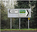 TL4159 : Roadsigns on the A1303 St.Neots Road by Geographer