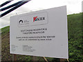 SP9114 : Repairing Startops Reservoir (10) A Signboard appears by Chris Reynolds