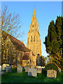 SU6664 : Churchyard at sunset, Stratfield Mortimer, Berkshire by Oswald Bertram