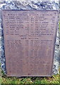 Lewis War Memorial WWI Plaque - Stornoway Parish - Burgh & Central Division (Cont) & Back Division