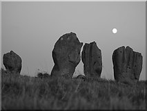 NT9343 : Duddo Stone Circle At Dusk by James T M Towill
