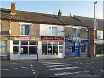 SK4860 : Stanton Hill - Shops on High Street SE of junction with Albert Street by Dave Bevis