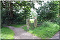 Redundant gate at exit from playing fields at Colne Edge