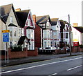 Bus, taxi, motorbike and bicycle lane sign, Chepstow Road, Newport