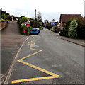 Zigzag yellow road markings, Culver Street, Newent