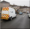 Western Power Distribution van, Graig Park Hill, Malpas, Newport