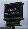 Sign for the Duke Of Wellington public house, Durham