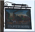 Sign for the Colpitts Hotel, Durham