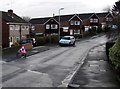 ST3091 : Warning sign - roadworks ahead, Anderson Place, Malpas, Newport by Jaggery