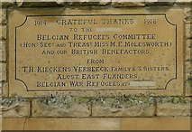 SK9804 : Belgian Refugees' Commemorative stone, 58 High Street by Alan Murray-Rust