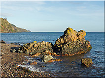 NH7459 : Multicoloured rocks near Scart Craig by Julian Paren