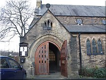 SE1824 : St Barnabas church, Hightown: porch by Stephen Craven