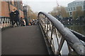 View of the footbridge on the Regents Canal towpath