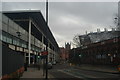 View of St. Pancras station and the roof of the new Life Sciences College from Pancras Road