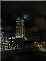 Night shot of Bridgewater Place tower