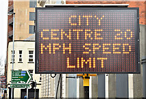 J3473 : 20 mph speed limit (starting date) sign, Belfast - January 2016(1) by Albert Bridge