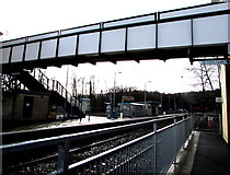 ST1494 : North side of Ystrad Mynach railway station footbridge by Jaggery