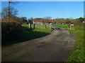 Gated road to Theale Farm