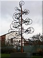 Bicycle wheel sculpture, Foundry Square, Leeds