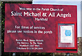 St Michael and All Angels Markfield sign