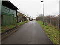 Road past the back of Wellington Terrace, Brithdir