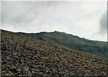 SH6054 : The summit of Snowdon from the scree slopes above Cwm Clogwyn by Eric Jones