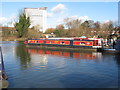 TQ1777 : Pippin, narrowboat moored in Brentford Lock basin by David Hawgood