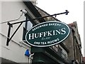 Huffkins Bakery & Tea Rooms (2) - sign, 35 High Street, Witney, Oxon