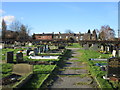 Cemetery and cottages., Ackworth Moor Top