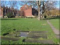 Gravestones laid flat, St Peter