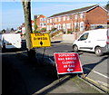 Temporary signs on a Chepstow Road corner, Newport