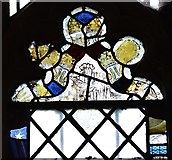 TR0653 : Chilham: St. Mary's Church: Medieval glass fragments 6 by Michael Garlick