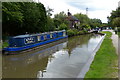 Narrowboat moored along the Coventry Canal