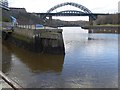 NZ3957 : Old dock and Wearmouth Bridge by Oliver Dixon