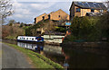 The canal boat Vintage moored on the Leeds and Liverpool Canal