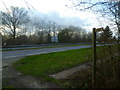 Looking across the A24 from byway junction