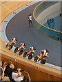 TQ3785 : Track cyclists, Olympic Velopark by Jim Osley