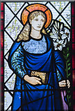 SK8354 : Detail of Stained glass window, All Saints' church, Coddington by J.Hannan-Briggs