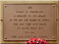 Horwich War Memorial Plaque